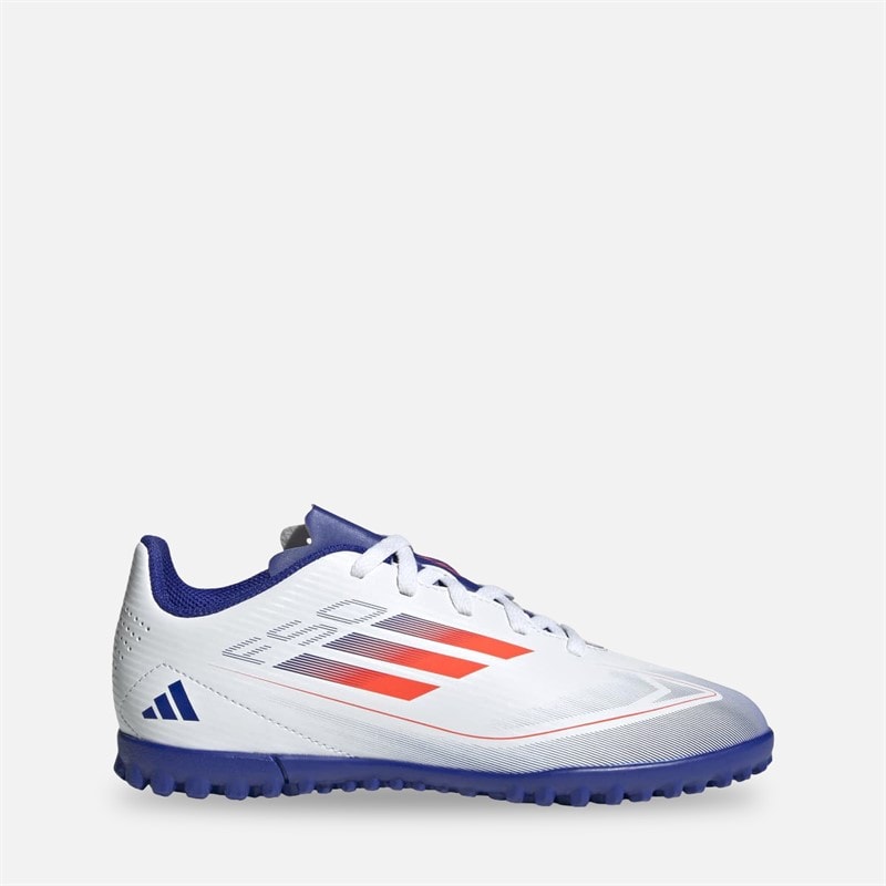 adidas Junior F50 Club TF Astro Fodboldstøvler Cloud White/Solar Red/Lucid Blue
