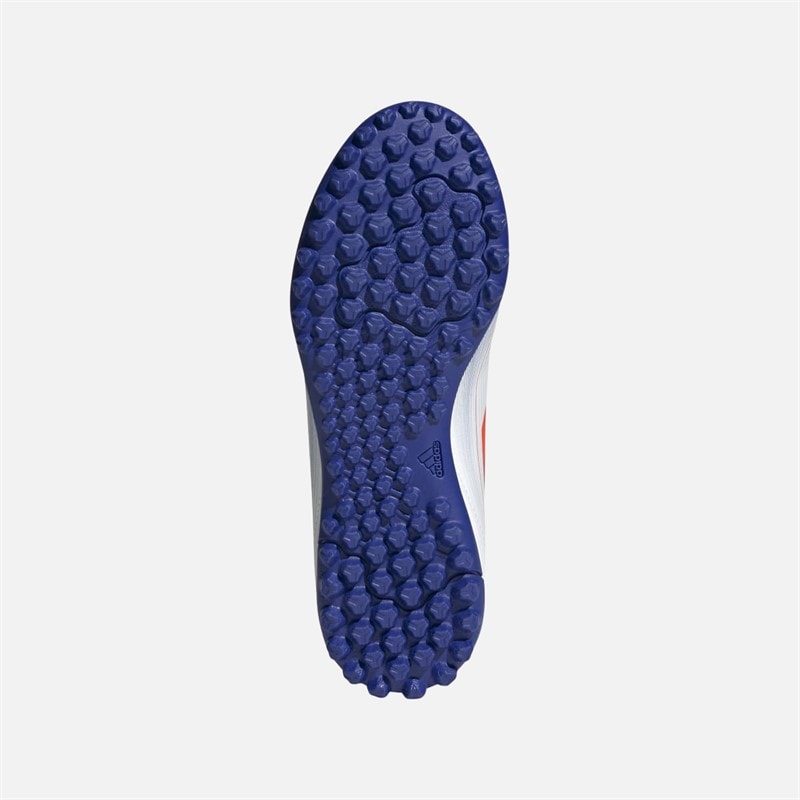 adidas Junior F50 Club TF Astro Fodboldstøvler Cloud White/Solar Red/Lucid Blue - Billede 2