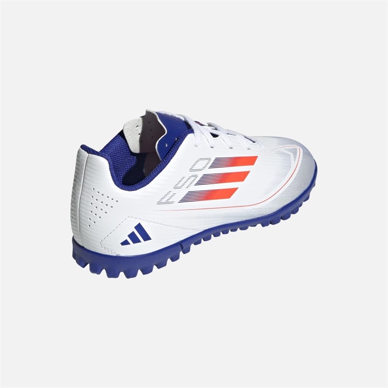 adidas Junior F50 Club TF Astro Fodboldstøvler Cloud White/Solar Red/Lucid Blue - Billede 3