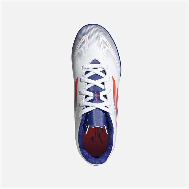adidas Junior F50 Club TF Astro Fodboldstøvler Cloud White/Solar Red/Lucid Blue - Billede 4