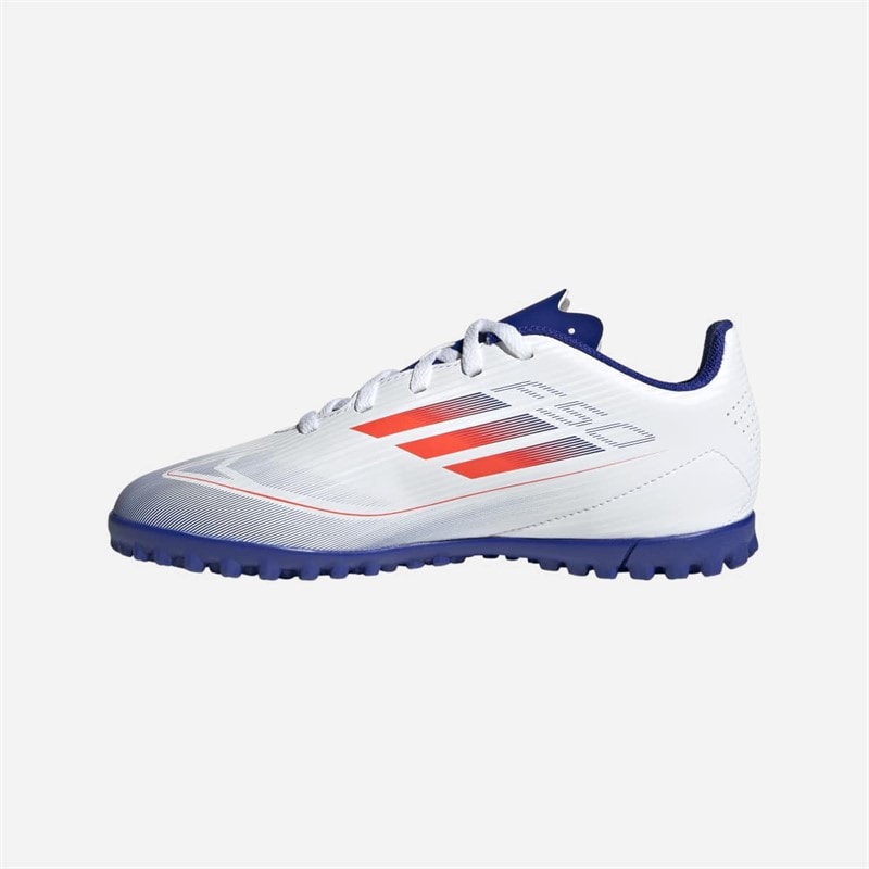 adidas Junior F50 Club TF Astro Fodboldstøvler Cloud White/Solar Red/Lucid Blue - Billede 5