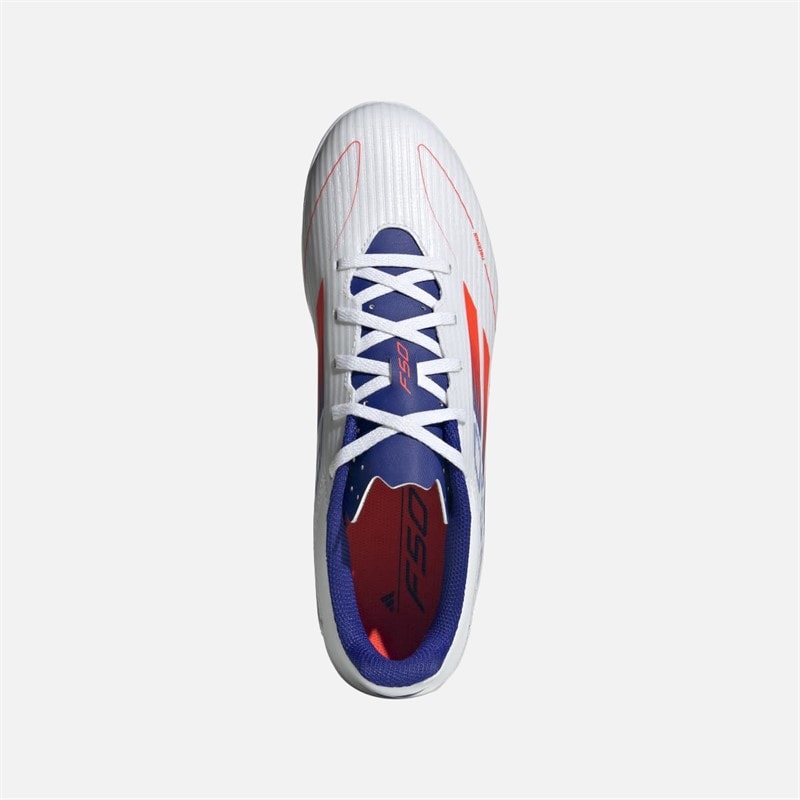 adidas Herre F50 Club IN Indendørs Fodboldstøvler Cloud White/Solar Red/Lucid Blue - Billede 4