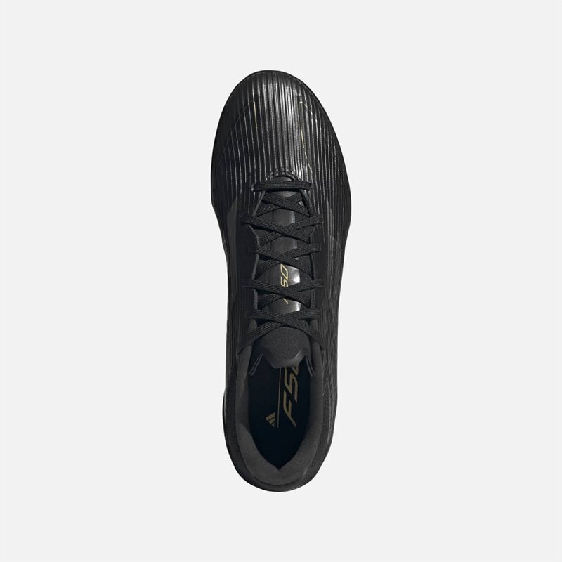 adidas Herre F50 Liga Mørk Spark Pakke TF Kunstgræs Fodboldstøvler Core Black/Iron Metallic/Gold Metallic - Billede 4