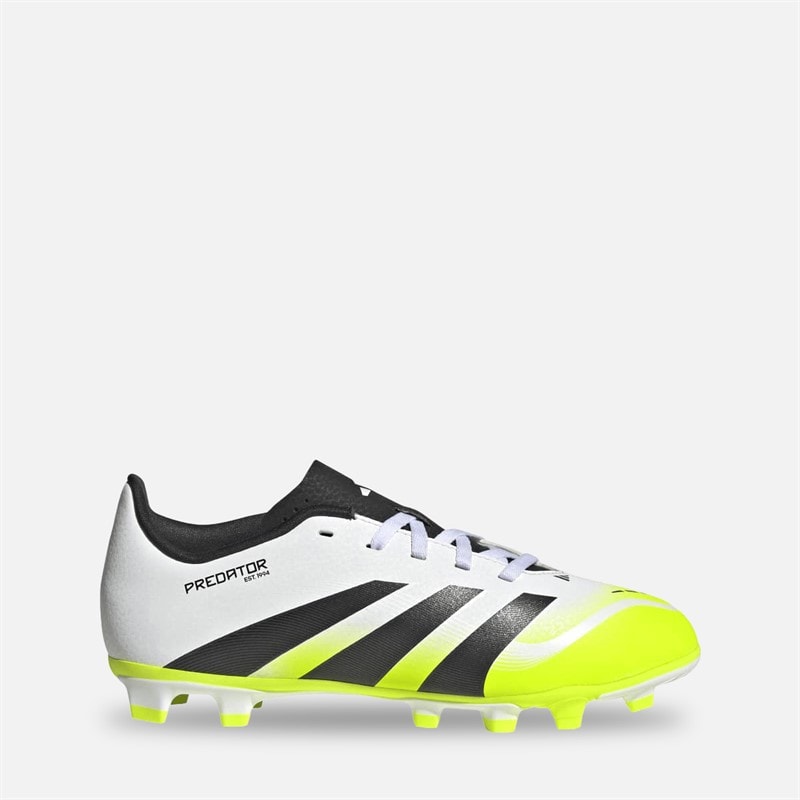 adidas Børne Predator Club FG/MG Fodboldstøvler til fast underlag/flere underlag Cloud White/Core Black/Lucid Lemon