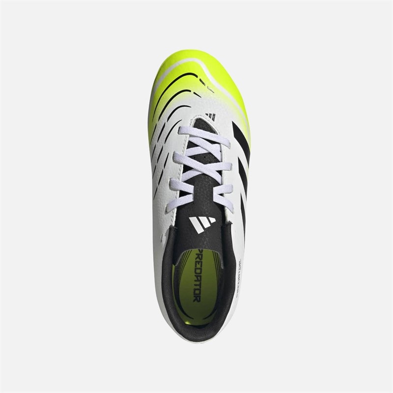 adidas Børne Predator Club FG/MG Fodboldstøvler til fast underlag/flere underlag Cloud White/Core Black/Lucid Lemon - Billede 4