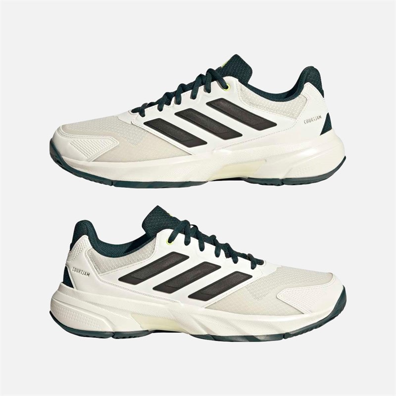 adidas Herre Courtjam Control 3 Tennissko Off White/Silver Metallic/Aurora Ivory - Billede 2