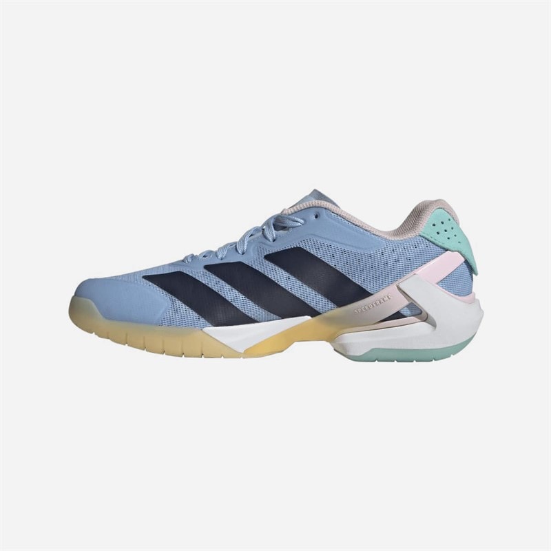 adidas Damesko Courterblast Adizero indendørs bane sko Glow Blue/Shadow Navy/Clear Pink - Billede 5
