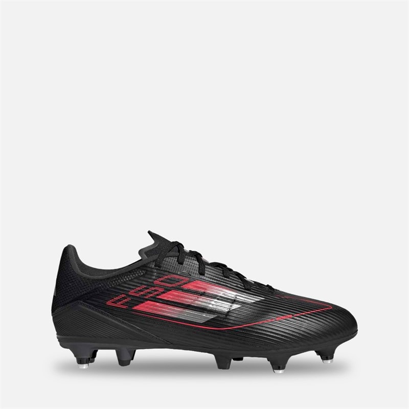 adidas Herre F50 League Stealth Sejr Pakke SG Blød Jord Fodboldstøvler Sort/Iron Metallic/Lucid Red