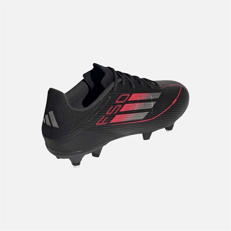 adidas Herre F50 League Stealth Sejr Pakke SG Blød Jord Fodboldstøvler Sort/Iron Metallic/Lucid Red - Billede 3