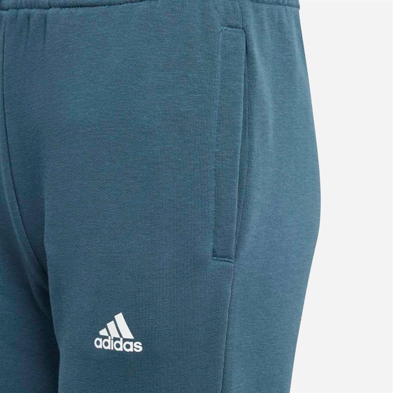 adidas Piger Essentielle Lineære Logo Bomuldsbukser Arctic Night/Hvid - Billede 3