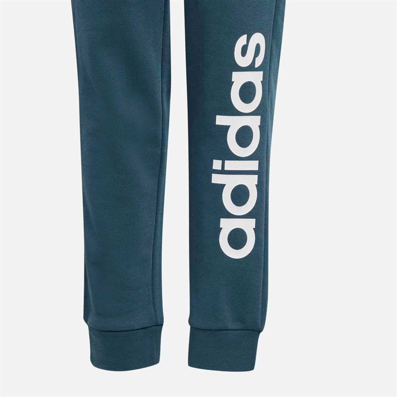 adidas Piger Essentielle Lineære Logo Bomuldsbukser Arctic Night/Hvid - Billede 4