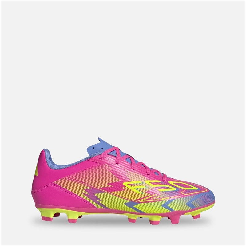 adidas Herre F50 Club FG/MG Fast Bund/Multibund Fodboldstøvler Lucid Pink/Lucid Lemon/Blue Fusion