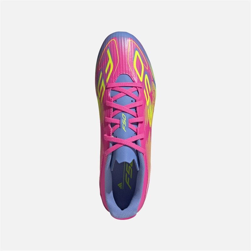 adidas Herre F50 Club FG/MG Fast Bund/Multibund Fodboldstøvler Lucid Pink/Lucid Lemon/Blue Fusion - Billede 4