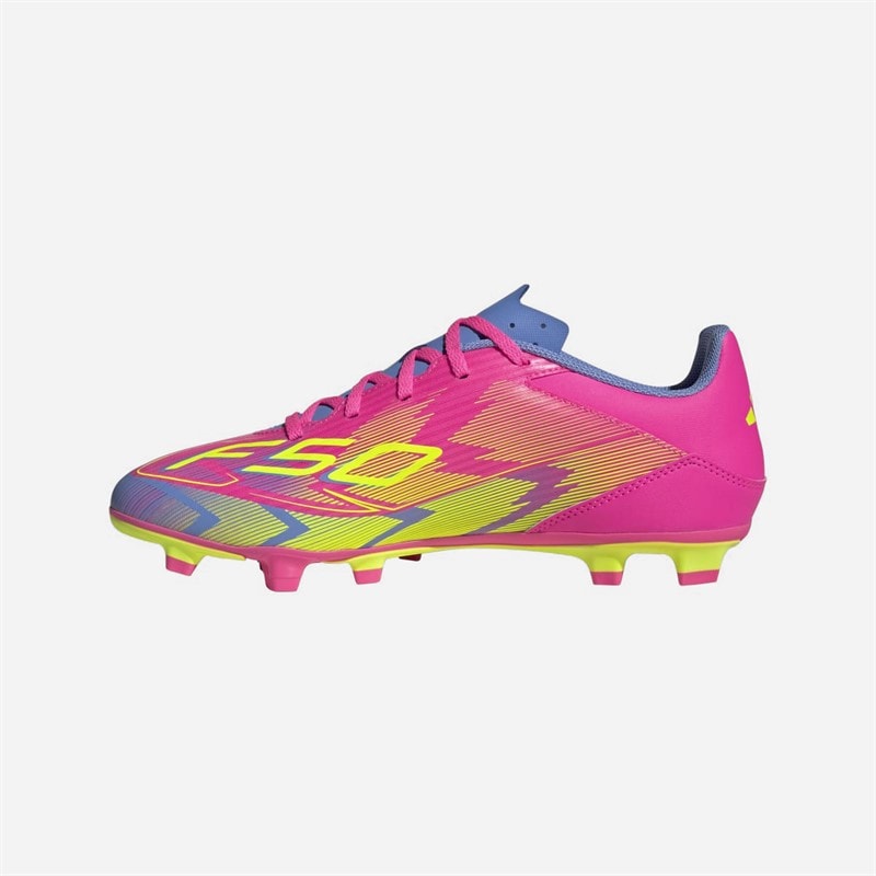 adidas Herre F50 Club FG/MG Fast Bund/Multibund Fodboldstøvler Lucid Pink/Lucid Lemon/Blue Fusion - Billede 5