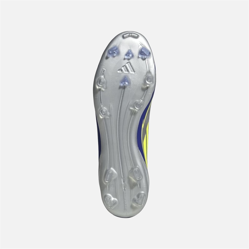 adidas Herre F50 League Messi La Vida Rapida Pakke FG/MG Fast Underlag/Multi Underlag Fodboldstøvler Silver Metallic/Solar Yellow/Lucid Blue - Billede 2