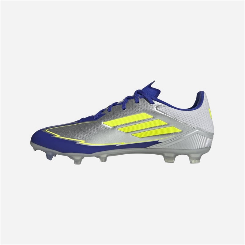 adidas Herre F50 League Messi La Vida Rapida Pakke FG/MG Fast Underlag/Multi Underlag Fodboldstøvler Silver Metallic/Solar Yellow/Lucid Blue - Billede 5
