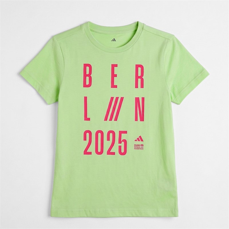 adidas Børne BMW Berlin Marathon 2025 Grafik Løbe T-shirt Signal Green