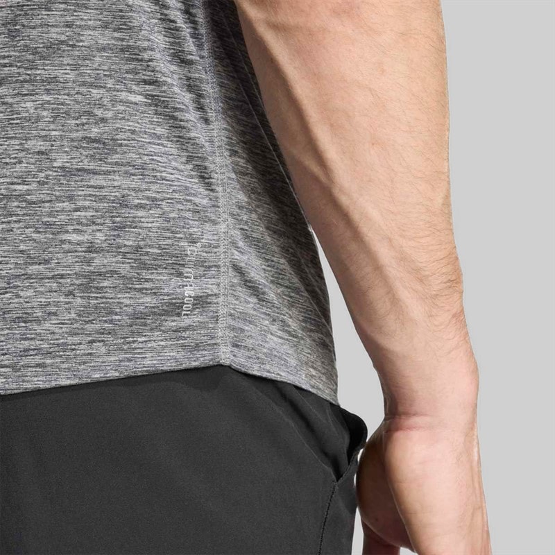 adidas Herre Own The Run Melange Løbe T-shirt Sort/Grey Three Metallic - Billede 5