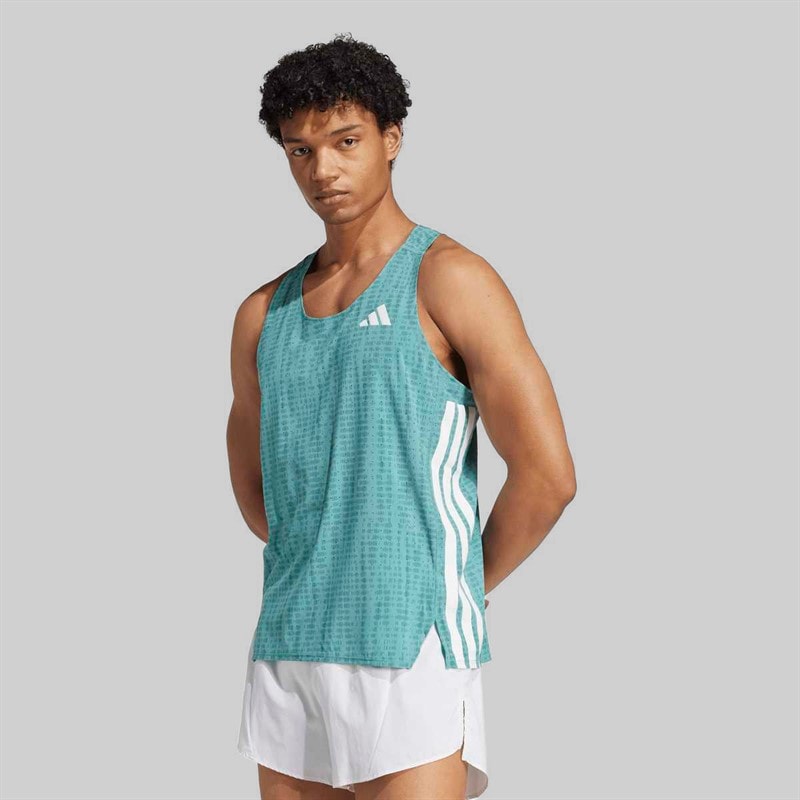 adidas Herre Adizero Løbe Singlet Power Teal/Preloved Teal - Billede 1