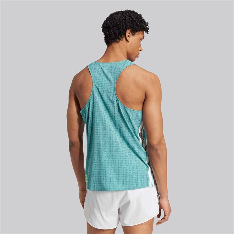 adidas Herre Adizero Løbe Singlet Power Teal/Preloved Teal - Billede 2