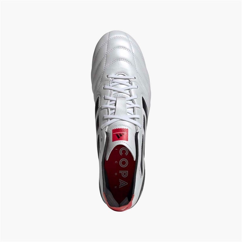 adidas Herre Copa Icon 2 Elite FG/AG Fast/Kunstgræs Fodboldstøvler Cloud White/Core Black/Pure Ruby - Billede 4