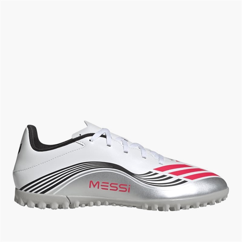 adidas Herre F50 Messi Club Prestig10 Pakke TF Kunstgræs Fodboldstøvler Cloud White/Lucid Red/Silver Metallic