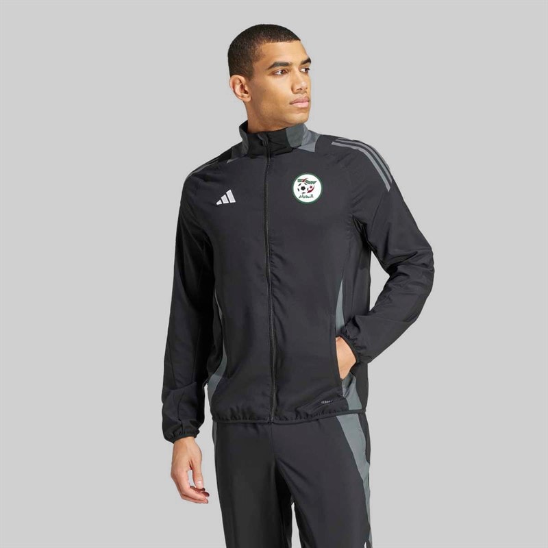 adidas Herre FAF Algeriet FC 24/25 Præsentationsjakke Sort/Team Dark Grey