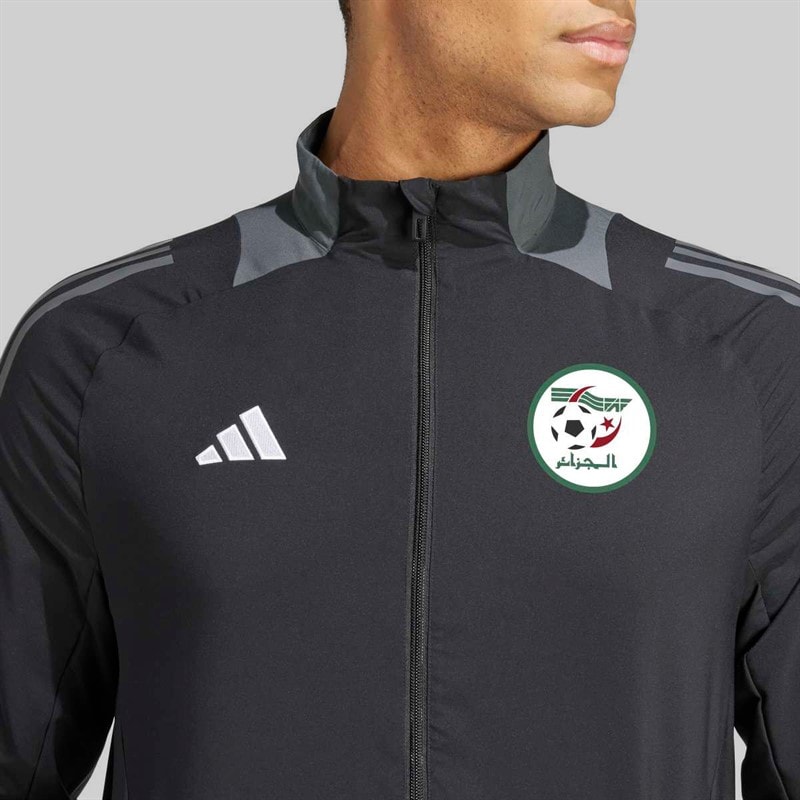 adidas Herre FAF Algeriet FC 24/25 Præsentationsjakke Sort/Team Dark Grey - Billede 3