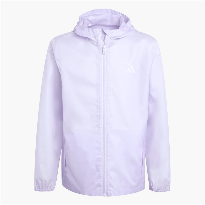 adidas Junior Piger Regn Fuld Lynlås Jakke Ice Lavender