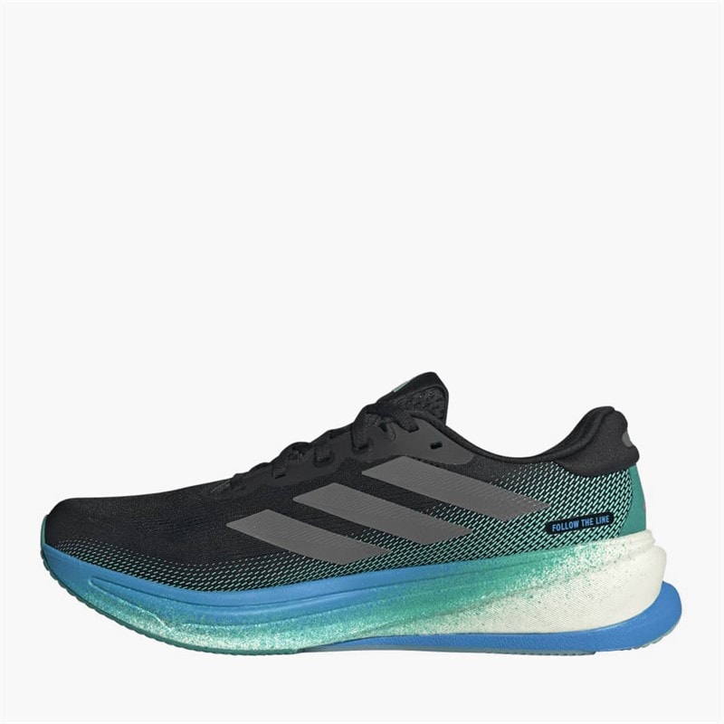 adidas Herre Supernova Rise 2 Neutrale Løbesko Core Black/Iron Metallic/Glory Green - Billede 5