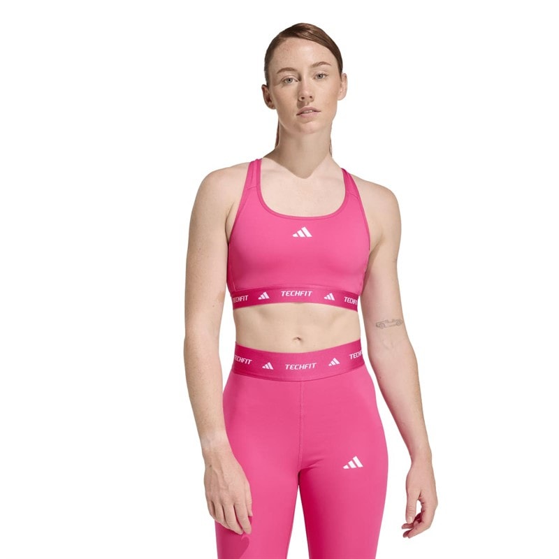 adidas Dame Techfit Mellem støtte Sports bh Real Magenta - Billede 4