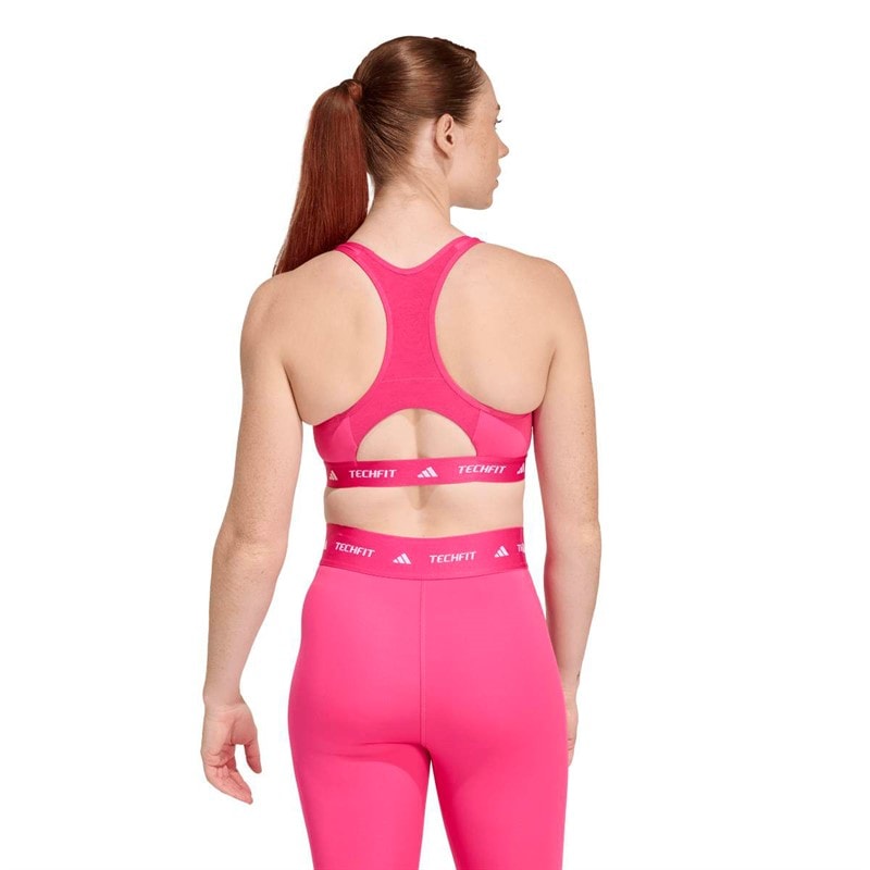 adidas Dame Techfit Mellem støtte Sports bh Real Magenta - Billede 5
