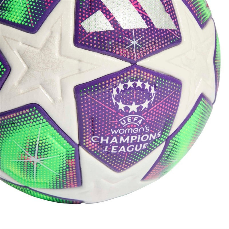 adidas Dame UEFA Champions League 25/26 Officiel Pro Match Fodbold (FIFA Kvalitet Pro Certificeret) Hvid/Shock Pink/Multi/Solar Yellow - Billede 3