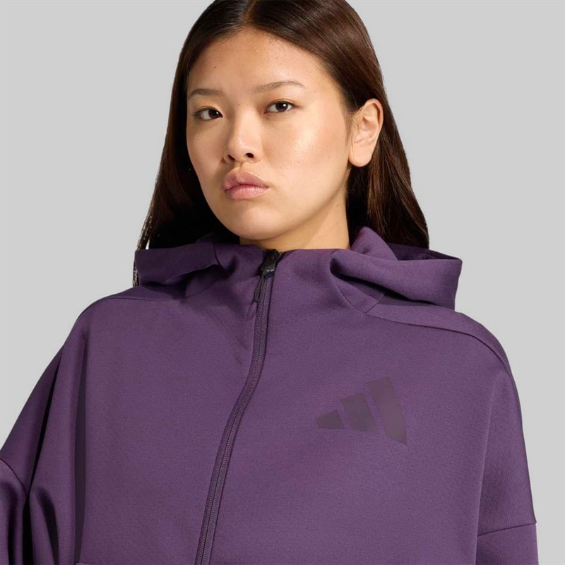 adidas Dame Z.N.E Fuld lynlås hættetrøje Aurora Plum - Billede 3