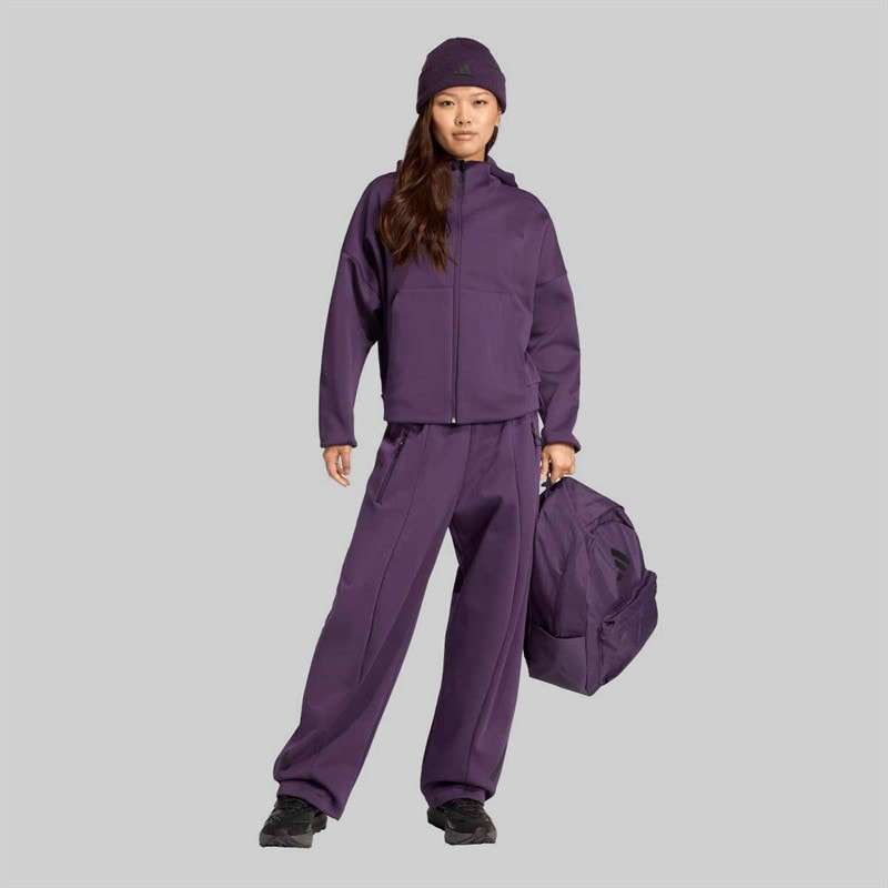 adidas Dame Z.N.E Fuld lynlås hættetrøje Aurora Plum - Billede 4