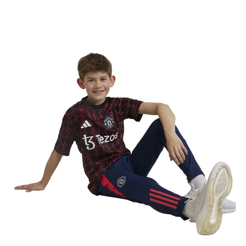 adidas Junior Drenge MUFC Manchester United 24/25 Pre Match Trøje Sort/Mufc Red - Billede 5