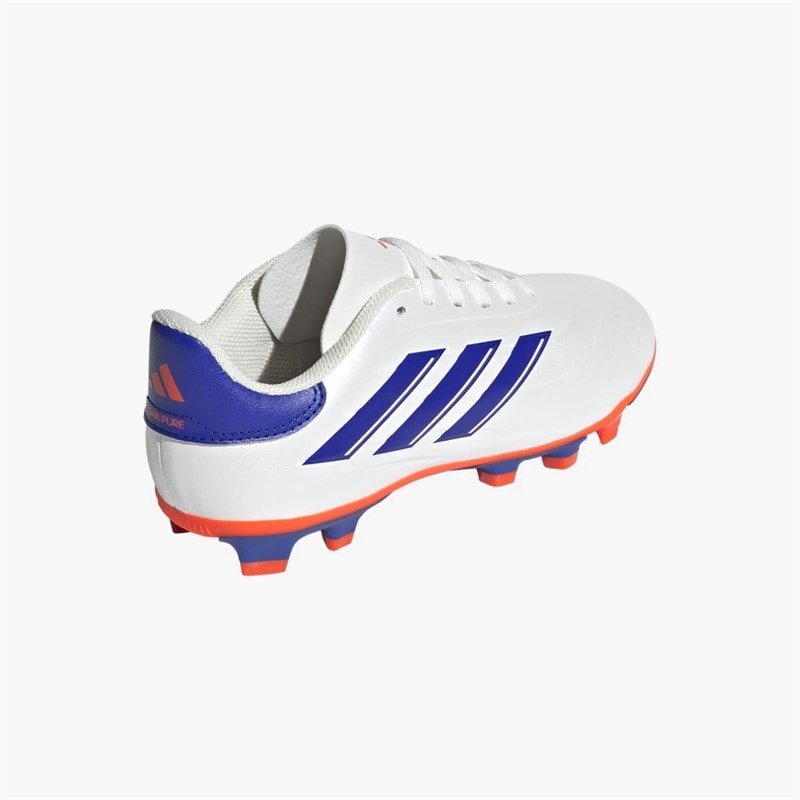 adidas Junior Copa Pure 2 Club Fremrykning Pakke FG Fast Underlag Fodboldstøvler Cloud White/Lucid Blue/Solar Red - Billede 3