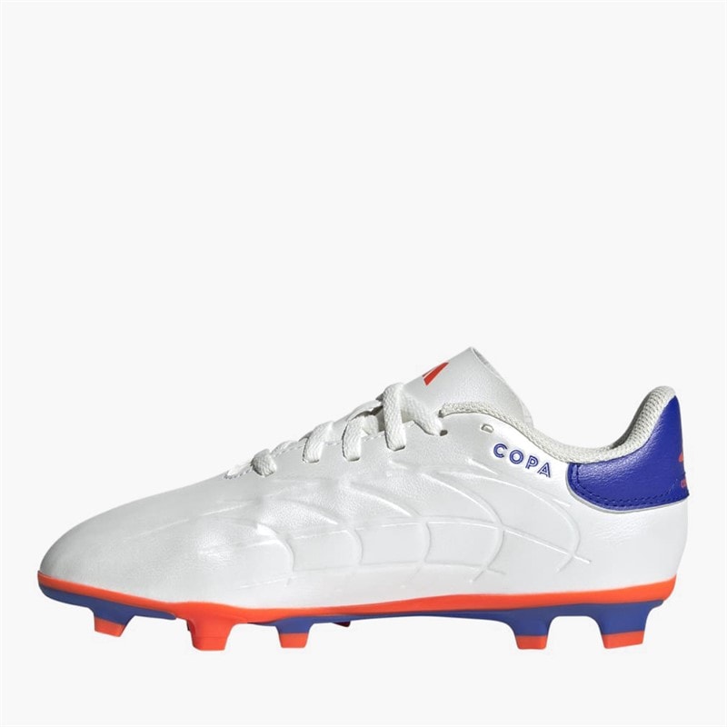 adidas Junior Copa Pure 2 Club Fremrykning Pakke FG Fast Underlag Fodboldstøvler Cloud White/Lucid Blue/Solar Red - Billede 5