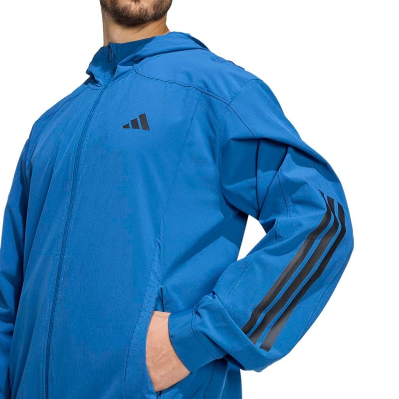 adidas Herre Tech Essentials Trænings Fuld Lynlås Hættetrøje Dusky Petrol - Billede 3