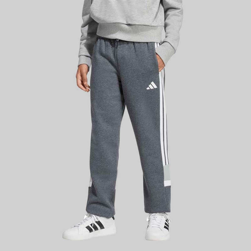 adidas Junior Drenge Sæsonens Essentielle Tiberio 3 Striber Joggebukser Drak Grey/Hvid/Wonder Sage