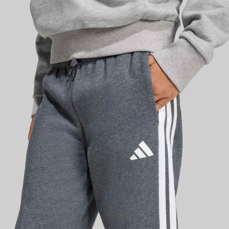 adidas Junior Drenge Sæsonens Essentielle Tiberio 3 Striber Joggebukser Drak Grey/Hvid/Wonder Sage - Billede 3