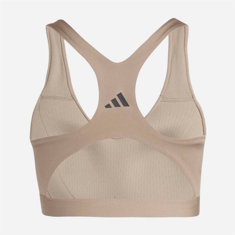 adidas Dame Optime Essentials Træning Høj Støtte Sports BH Chalky Brown - Billede 2