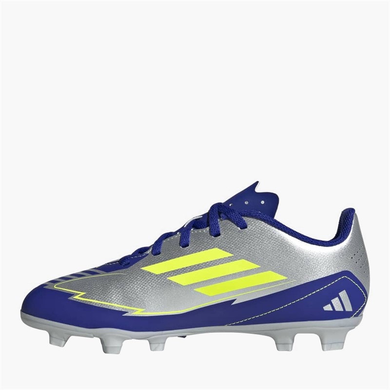 adidas Junior F50 Club Messi La Vida Rapida Pakke FG/MG Fast/Multi Jord Fodboldstøvler Silver Metallic/Solar Yellow/Lucid Blue - Billede 5