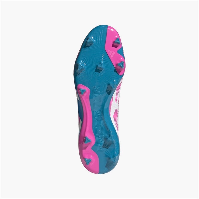 adidas Herre Predator League Genopstandelsespakke FG Fast Bund Fodboldstøvler Cloud White/Solar Blue/Solar Pink - Billede 2