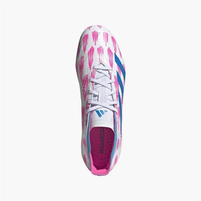 adidas Herre Predator League Genopstandelsespakke FG Fast Bund Fodboldstøvler Cloud White/Solar Blue/Solar Pink - Billede 4