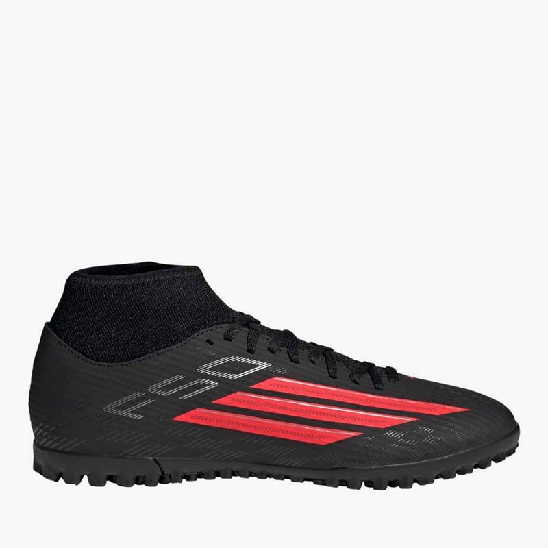 adidas Herre F50 Club Mid Cut Stealth Victory Pack TF Kunstgræs Fodboldstøvler Core Black/Lucid Red/Sort