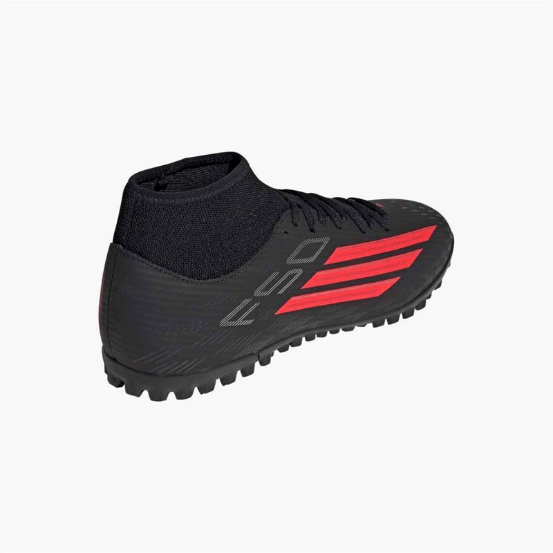 adidas Herre F50 Club Mid Cut Stealth Victory Pack TF Kunstgræs Fodboldstøvler Core Black/Lucid Red/Sort - Billede 3