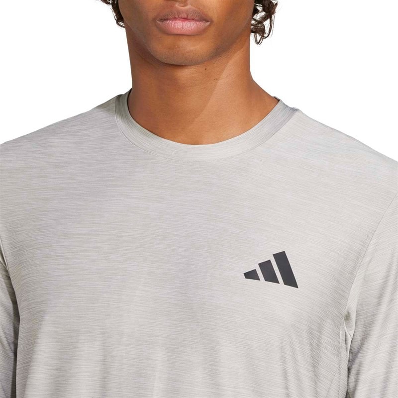adidas Herre Train Essentials Stretch Langærmet T-shirt Medium Grey Heather - Billede 4