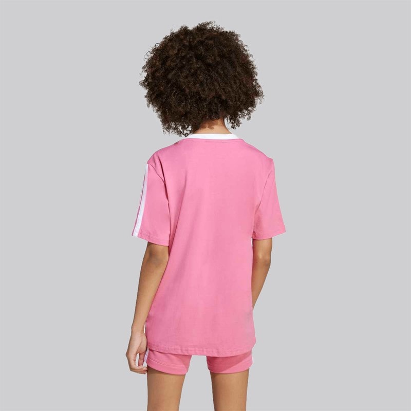 adidas Junior Piger Basis T-shirt Pink Fusion/Hvid - Billede 2