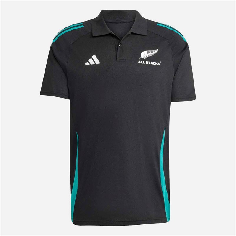 adidas Herre NZR New Zealand All Blacks Trænings Polo Shirt All Black/Pure Teal